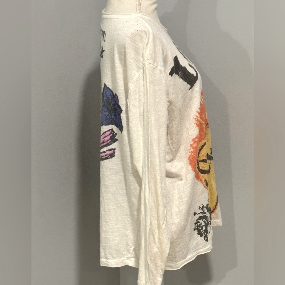 Magnolia Pearl Cotton Love On Fire Long Sleeve Tee - Cream and Orange - Picture 4 of 4
